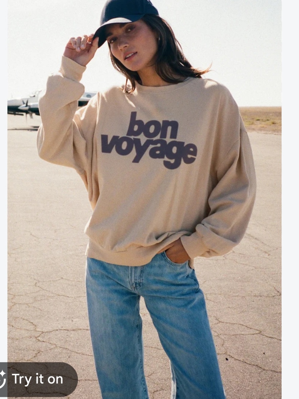 Z Supply Parchment 'Bon Voyage' Sweatshirt